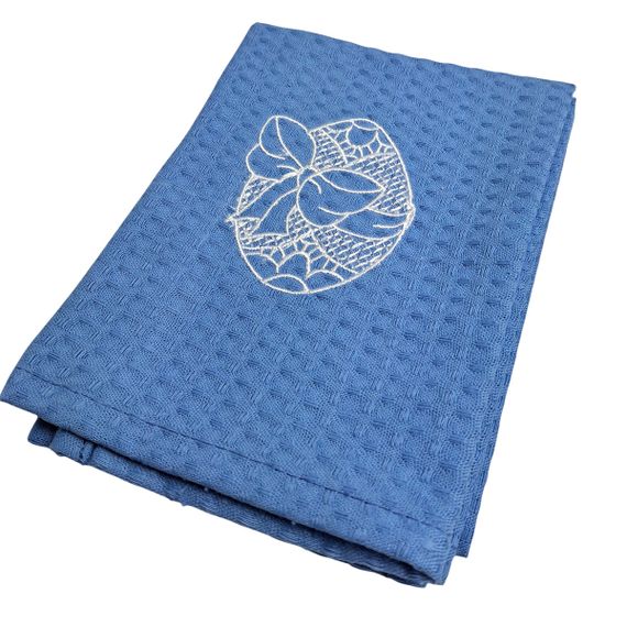 Рушник SoundSleep Happy Easter з вишивкою великодній вафельний 35х70 см блакитний (2800004775540) | Зображення 2