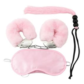 Набор БДСМ DS Fetish маска, наручники, флогер мини, розовый sexstyle