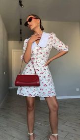 Жіноча легка сукня Scarlet до коліна з квітковим принтом Білий, XS-S