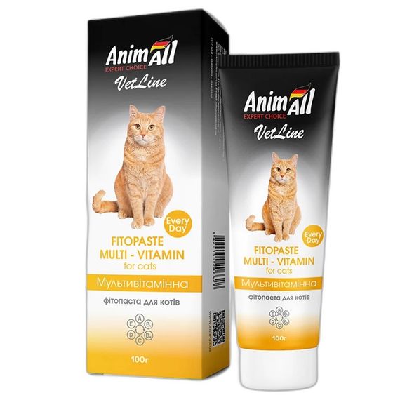 Фітопаста мультивітамінна для котів AnimAll VetLine Multivitamin, 100 мл