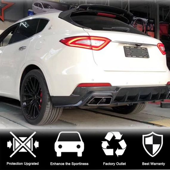 Дифузор заднього бампера V1 (для Base/S, Карбон) для Maserati Levante 2016- рр | Зображення 1