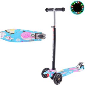 Самокат детский для девочки Scooter на 3-6 лет светящиеся колеса RT