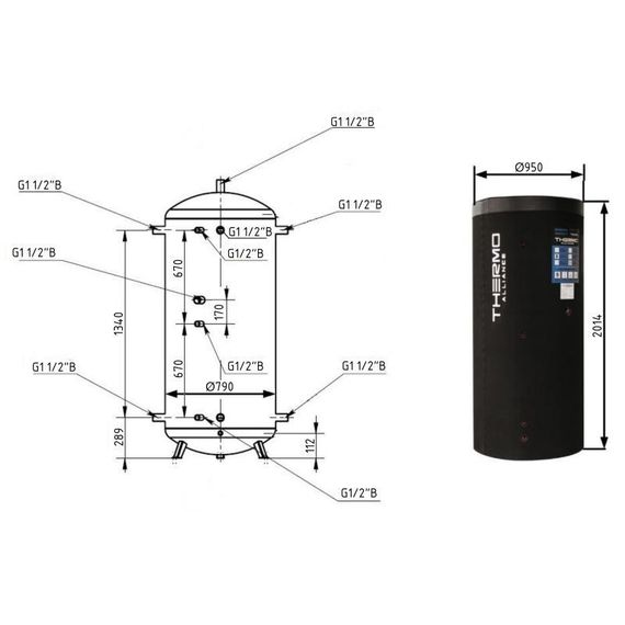 Теплоакумулятор Thermo Alliance TA-ТАМ-00 1000 з ізоляцією 80 мм | Зображення 1