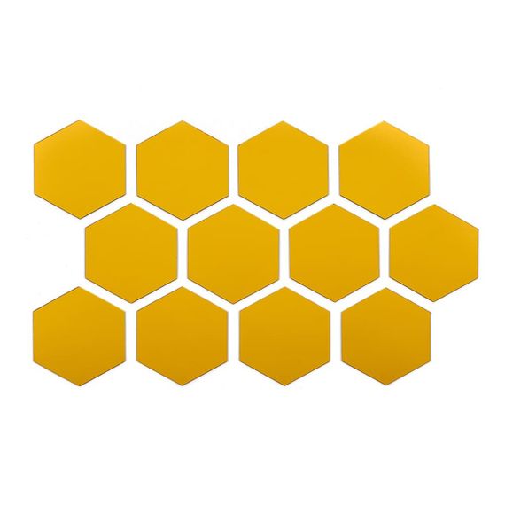 Дзеркальний декор акриловий самоклеючий 80*70мм золото, 12шт(D) SW-00002515