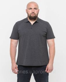 Футболка мужская  Серая ПОЛО  -  Серая Поло с коротким рукавом 4XL
