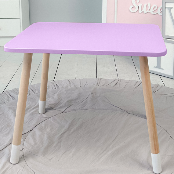 Дитячий прямокутний столик 46х60х45, стіл для дитячої кімнати від 1 року, фіолетовий