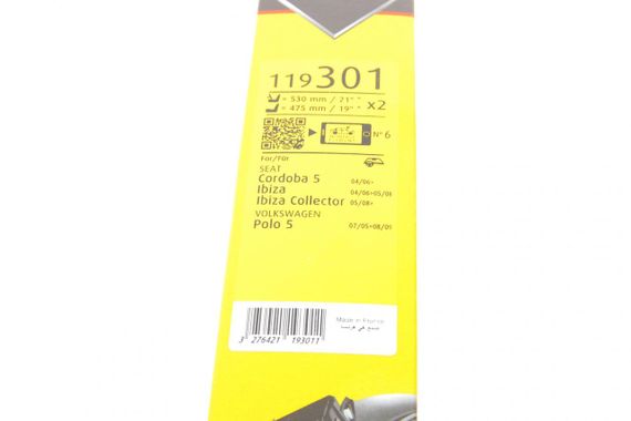 Щітки склоочисника 530 480mm VW Polo Seat Ibiza 01-09 119301 | Зображення 9