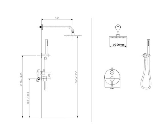 Душова система чорна ASIGNATURA Delicate (15507902) | Зображення 1