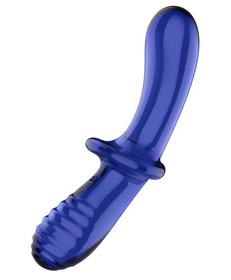 Фалоімітатор подвійний зі скла Satisfyer Double Crystal, синій Sex Aura