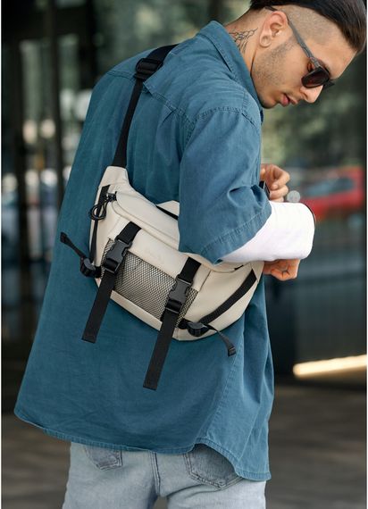 Чоловіча сумка бананка Sambag Dynamicdart сіра 38 × 21 × 7 см (80411030m) | Зображення 9