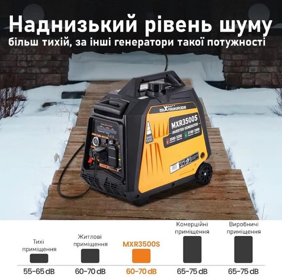 Генератор инверторный газ/бензин MaXpeedingRods 3.5 кВт, Електричний старт/Дистанційний старт/Ручний запуск MXR3500s | Зображення 6