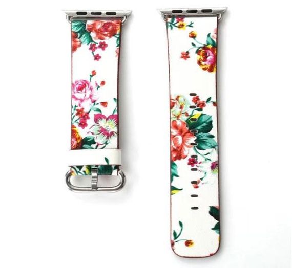 Кожаный ремешок Primo White Flower для Apple Watch 38mm / 40mm / 41mm размер S | Зображення 2