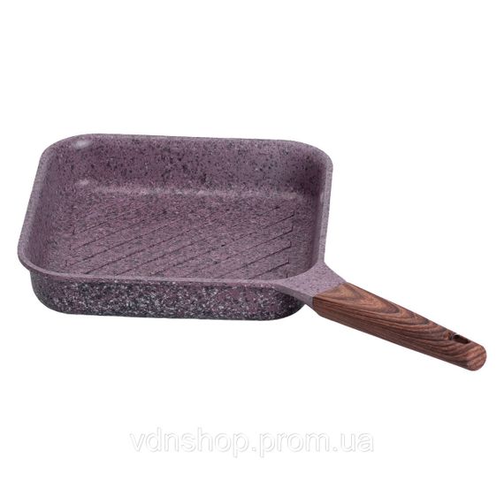 Сковорода-гриль алюмінієва, квадратна, 2,5 літри, з антипригарним покриттям, 24 см, MGC Purple HP-4-443M | Зображення 3