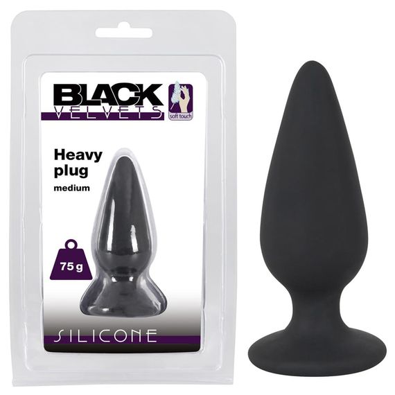 Пробка Velvets Heavy Plug Medium Чорний 1.3-3.1 см, 8.9 см | Зображення 6