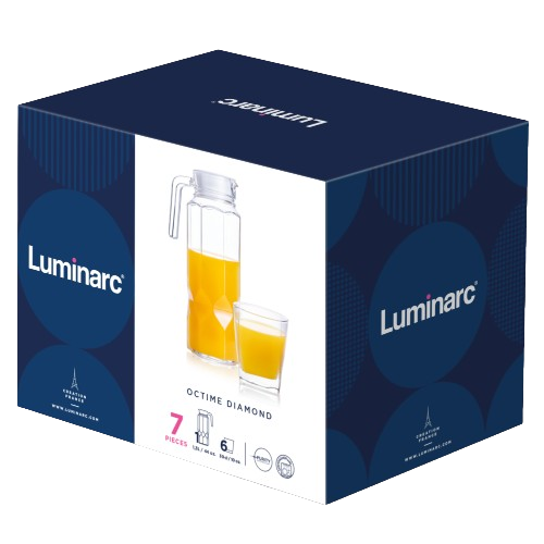 Набір для напоїв Octime Diamond 7 предметів (глечик + 6 склянок) 7200961 Luminarc | Зображення 1
