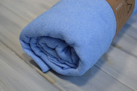 Простирадло 90x200+25см махрове на резинці Синє | Зображення 1