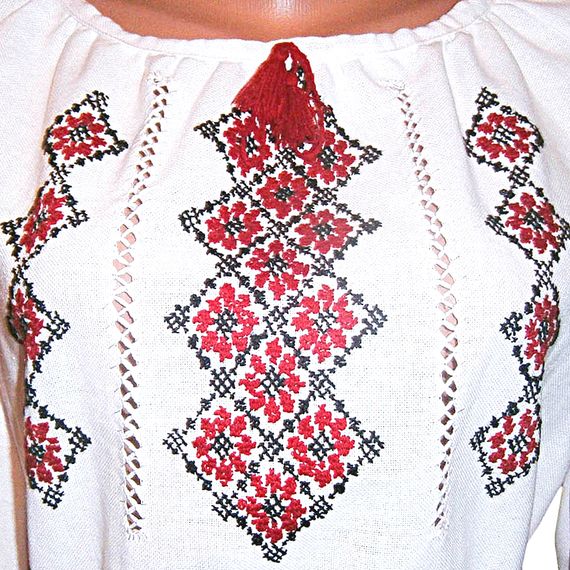 Рубашка Украинская вышиванка 522 цвет белый размер L/XL | Зображення 1