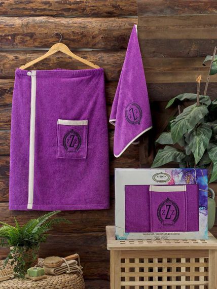 Набір рушників Zeron 127682 Туреччина   Махра Бузковий