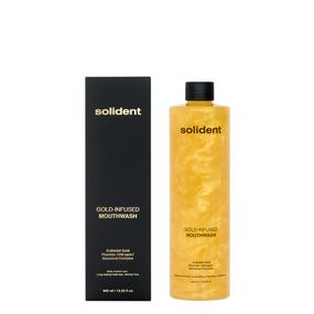 Набір ополіскувачів для ротової порожнини Solident Gold-Infused Mouthwash, (пакування 400 мл / 5 шт + пакування 100 мл / 5 шт)