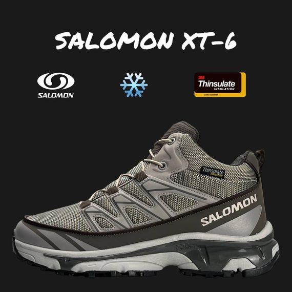 Чоловічі зимові кросівки Salomon XT-6 Brown Fur, В'єтнам 46