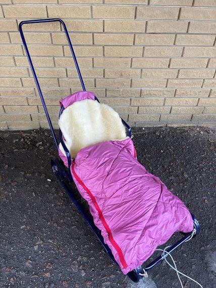 Конверт / чохол для санок на дві блискавки Колір темно-рожевий