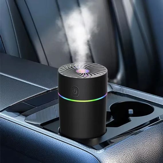 Автомобільний зволожувач повітря з підсвіткою, USB, Чорний/Зволожувач для авто/Аромодифузор у машину | Зображення 1