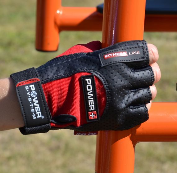 Рукавички для фітнесу Power System PS-2500 Power Plus Black/Red M | Зображення 6
