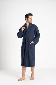 Чоловічий мусліновий халат Nusa 24670 синій 4XL