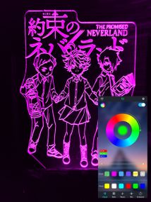 Акриловый светильник-ночник управление с телефона Обещанный Неверленд tty-n000939