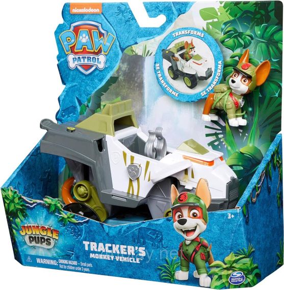 Щенячий патруль у джунглях Машина мавпа та фігурка Трекера Оригінал Paw Patrol Jungle Pups Tracker’s Monkey Vehicle | Зображення 2