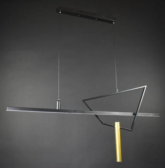 Люстра світлодіодна підвісна LED світильник для квартири на стелю лед 27174 Чорний 60-150х15х120 см.