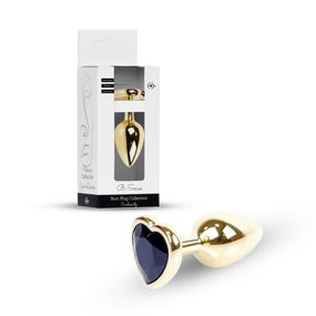 Анальна пробка - Jewellery Gold Heart Plug Black