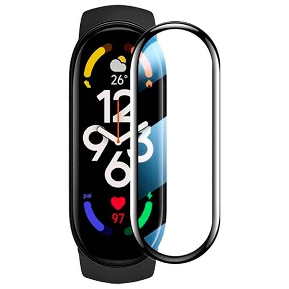 Полимерная пленка 3D (full glue) (тех.пак) для Xiaomi Mi Band 7 Черный