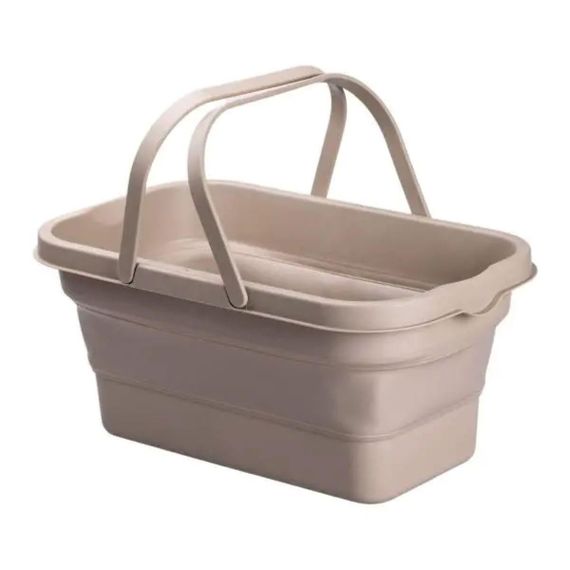 Складная корзина для пикника с крышкой-столиком 44.8х26х14 см Бежевая SJ-0120BE | Зображення 1