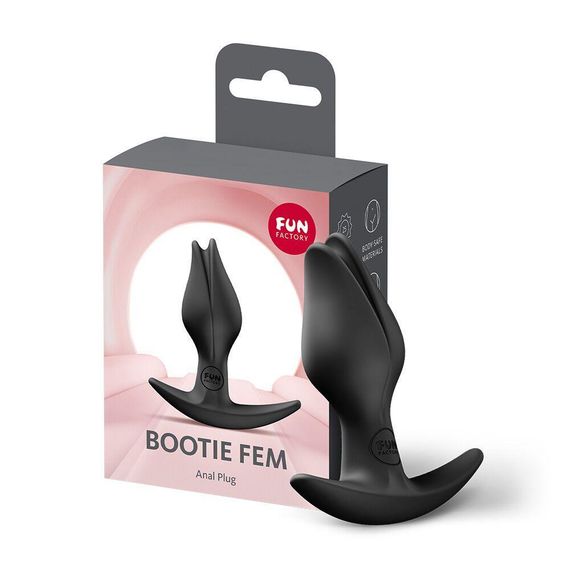 Анальная пробка Fun Factory BOOTIE FEM Black, в виде бутона, диаметр 2,9 см, тонкий ограничитель Sex Aura | Зображення 5