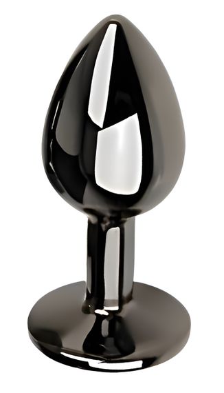 Анальна пробка з кристалом EGZO - Dark Gray Round Plug Rose, size S Sex Aura | Зображення 2