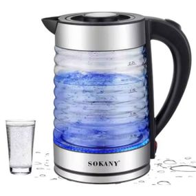 Электрочайник стеклянный с подсветкой 2,2л 1500Вт SOKANY SK-09055