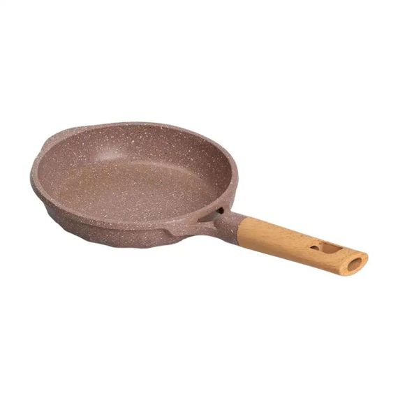 Алюминиевая сковорода объемом 1 литр с мраморным антипригарным покрытием Ø 20 см, толстое дно MGC кофейный | Зображення 2