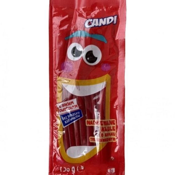 Конфеты желейные со вкусом клубники жевательные Candi, 150г, Польша, без красителей,