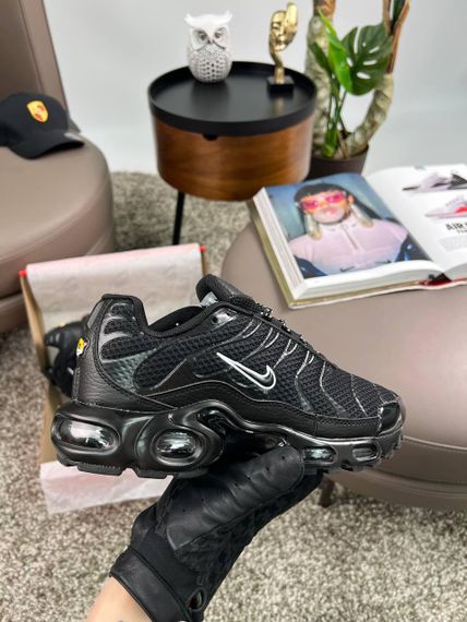 Кросівки Air Max Plus All Black White , текстиль , В'єтнам 39 25 см | Зображення 2