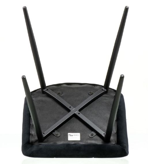 М'який обідній стілець Damask black (чорний) на чорних металевих ніжках | Зображення 2