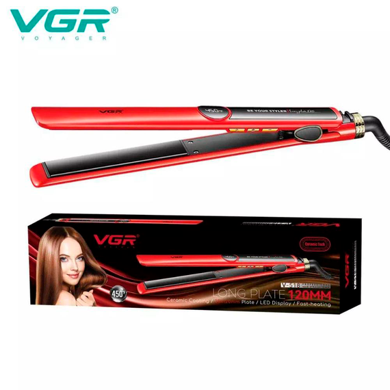 Плойка VGR V-518 RED, температура від 100°C до 230°C, керамічне покриття, LED дисплей, 40 Вт | Зображення 2