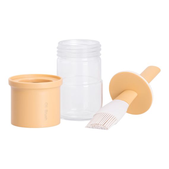 Баночка для олії з пензликом 300 мл диспенсер з пензликом для оливкової, соняшникової олії Жовтий HP-34-11Y | Зображення 3