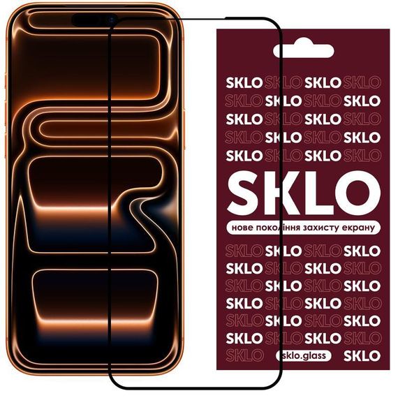 Захисне скло SKLO 3D для Apple iPhone 17 Pro (6.3") Чорний