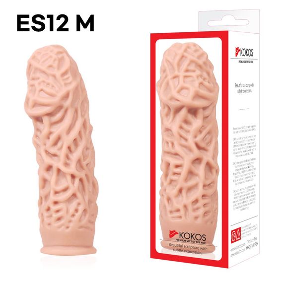 Насадка на член Kokos Extreme Sleeve ES.12 розмір M, потовщувальна, стимулюючий рельєф | Зображення 3