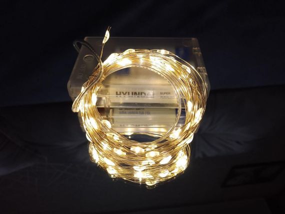 Гірлянда на батарейках (3шт АА) "світлодіодні краплі" 5м, 50LED, теплий білий колір | Зображення 2