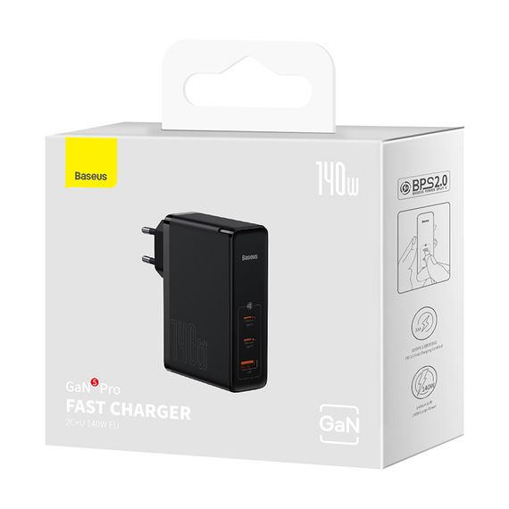 Мережевий зарядний пристрій Baseus GaN5 PRO 140W+Cable Type-C to Type-C 240W CCGP1002 (33078-01_2746) | Зображення 9