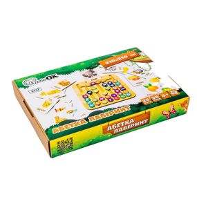Деревянная игрушка монтессоры "Азбука лабиринт" Puz-72859, 25 карт 35 букв