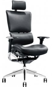 Кресло офисное GT RACER X-807 LEATHER BLACK (P-02)