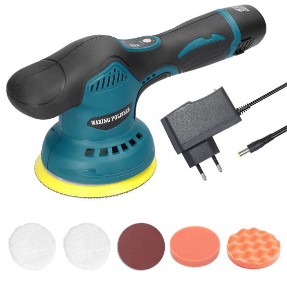 Беспроводная полировальная машинка с 2 аккумуляторами (12V), YK49 / Аккумуляторная полировально-шлифовальная